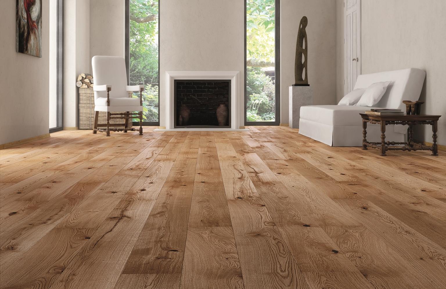 Bred 1 Stav Parkett, Eik, Brunoljet, Rondane Parkett.no